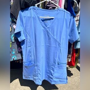 Womens Scrub Top - Light Blue